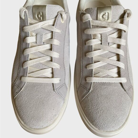 NEW Cole Haan Grand Crosscourt Suede Coaster Sneakers Women's Size 9 Ivory Dove - Picture 4 of 16